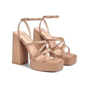 Tan Platform Strappy Sandals